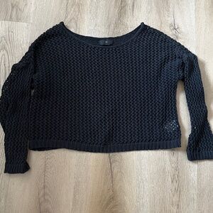 loose knit/mesh knit black top
